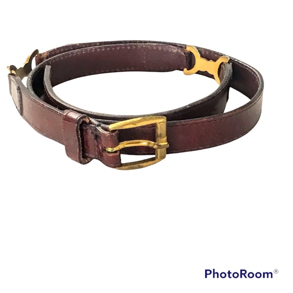 ETIENNE AIGNER Belt Logo Gold Hardware Brown Sz 28 - Picture 14 of 14